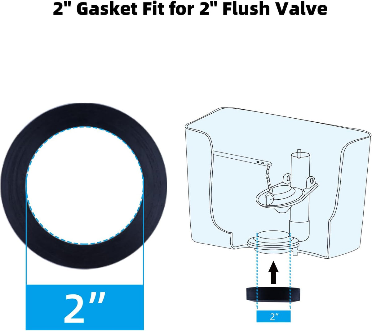 Hibbent Universal Toilet Tank to Bowl Gaskets with 3 Sets Brass Hardware Kits Fits Most 2-Inch 2.5-Inch Flush Valve Opening 2-Piece Toilet Tanks