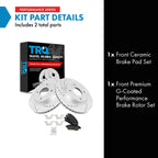 TRQ Front Brake Pad and Rotor Kit Ceramic Performance G-Coated