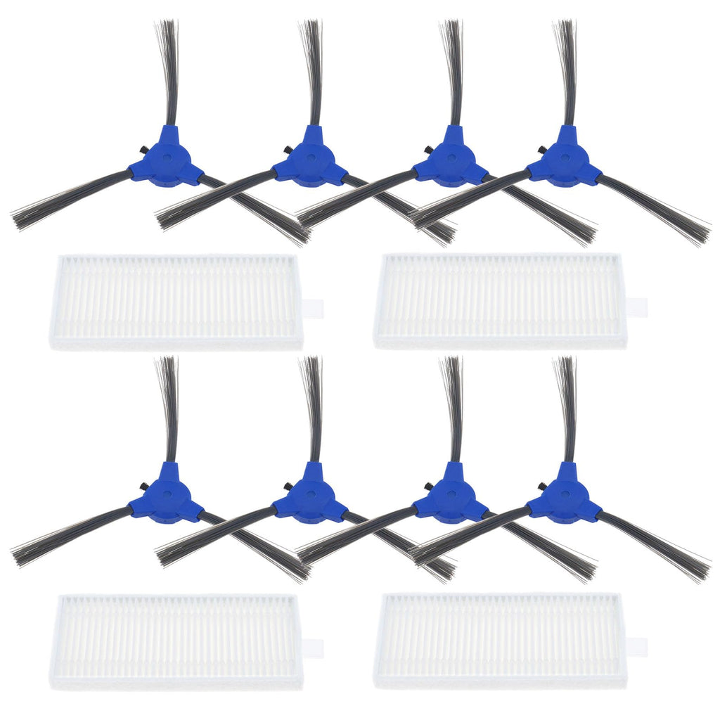 Micro Traders 12Pcs Side Brushes & Filters Replacement Compatible with Bagotte BG600 BG700 BG80 Robotic Vacuum Cleaner Roller Side Brush Filter