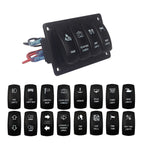 Customize 4 Way Rocker Switch Panel White Led Toggle Switch Panel for Car Boat Marine RV Side by Side UTV Dashboard IP66