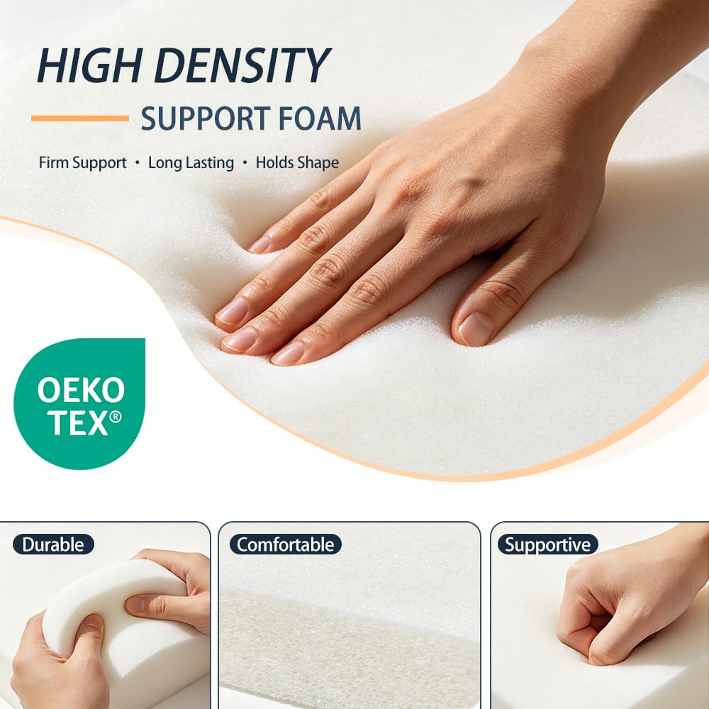 Upholstery Foam Pad, 72x24x3in Cushion Replacement for Couch