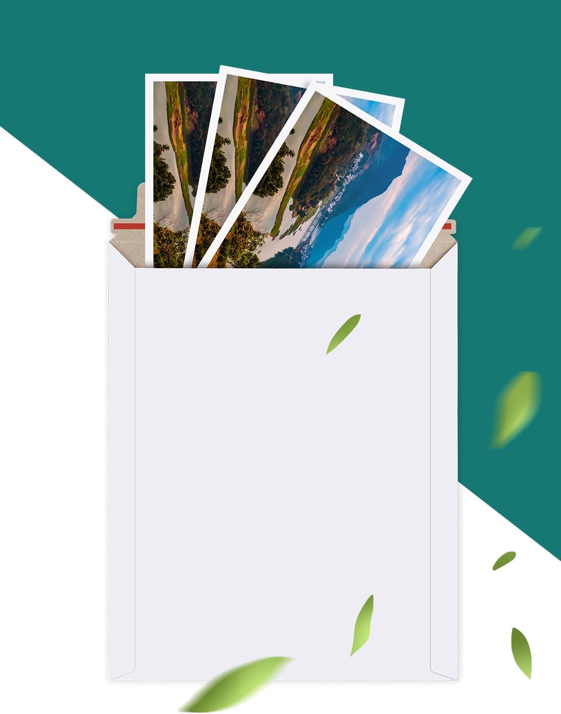9x11.5" 25 Pack Photo Document Mailer White Stay Flat Self-Seal Cardboard Envelopes for CDs, Pictures, Documents