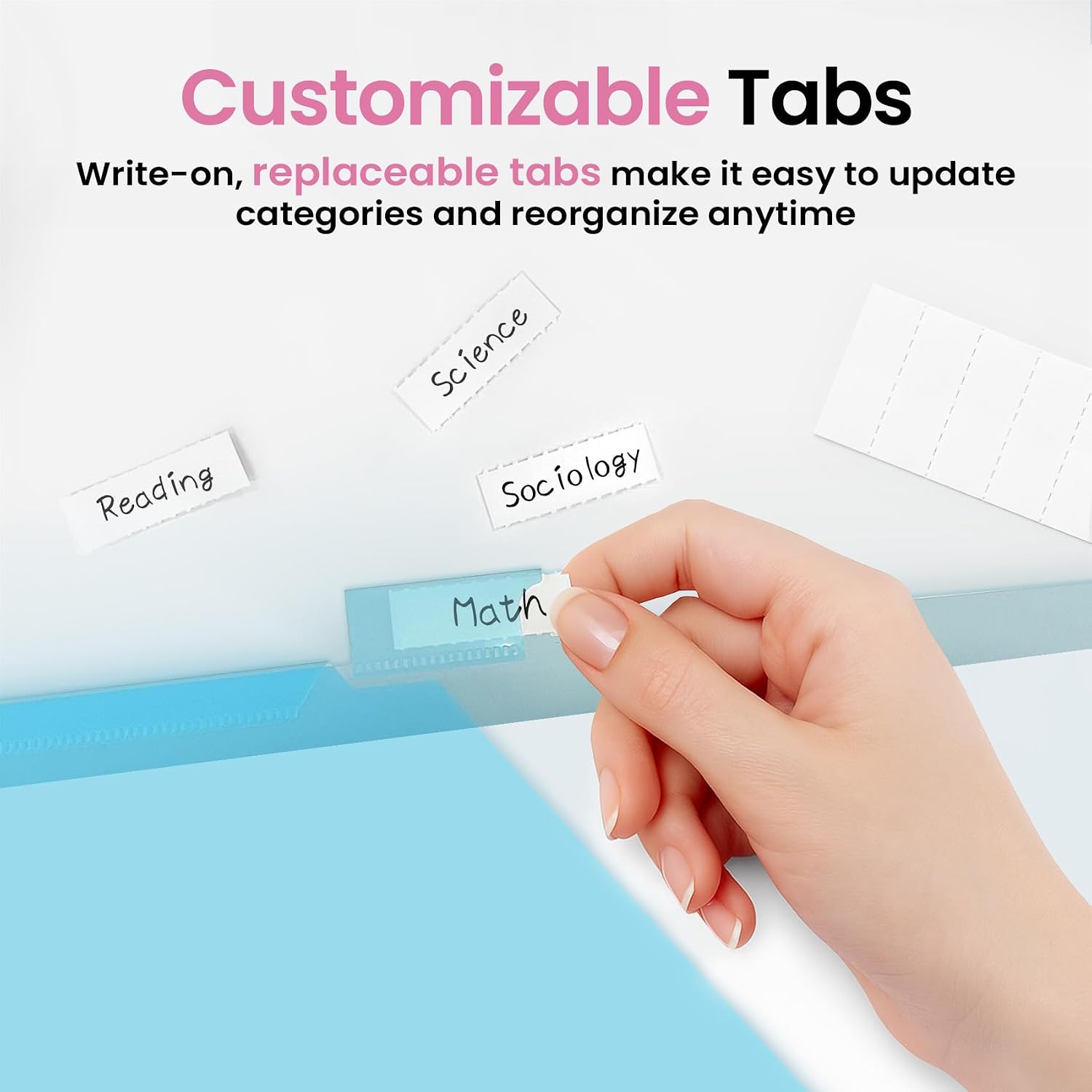 16 Count Dividers for 3 Ring Binder with Two Pockets, 8 Tabs Set | Plastic Binder Index Dividers, Perfect for Office