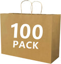 Large Paper Bags with Handles 100 PCS 16 x 6 x 12 In,Large Gift Bags | Large Gifts Bags with Handles bulk, Shopping