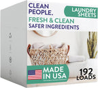 Laundry Detergent Sheets - Laundry Soap - Ultra Concentrated, Recyclable Packaging, Stain Fighting - Fresh Scent, 192