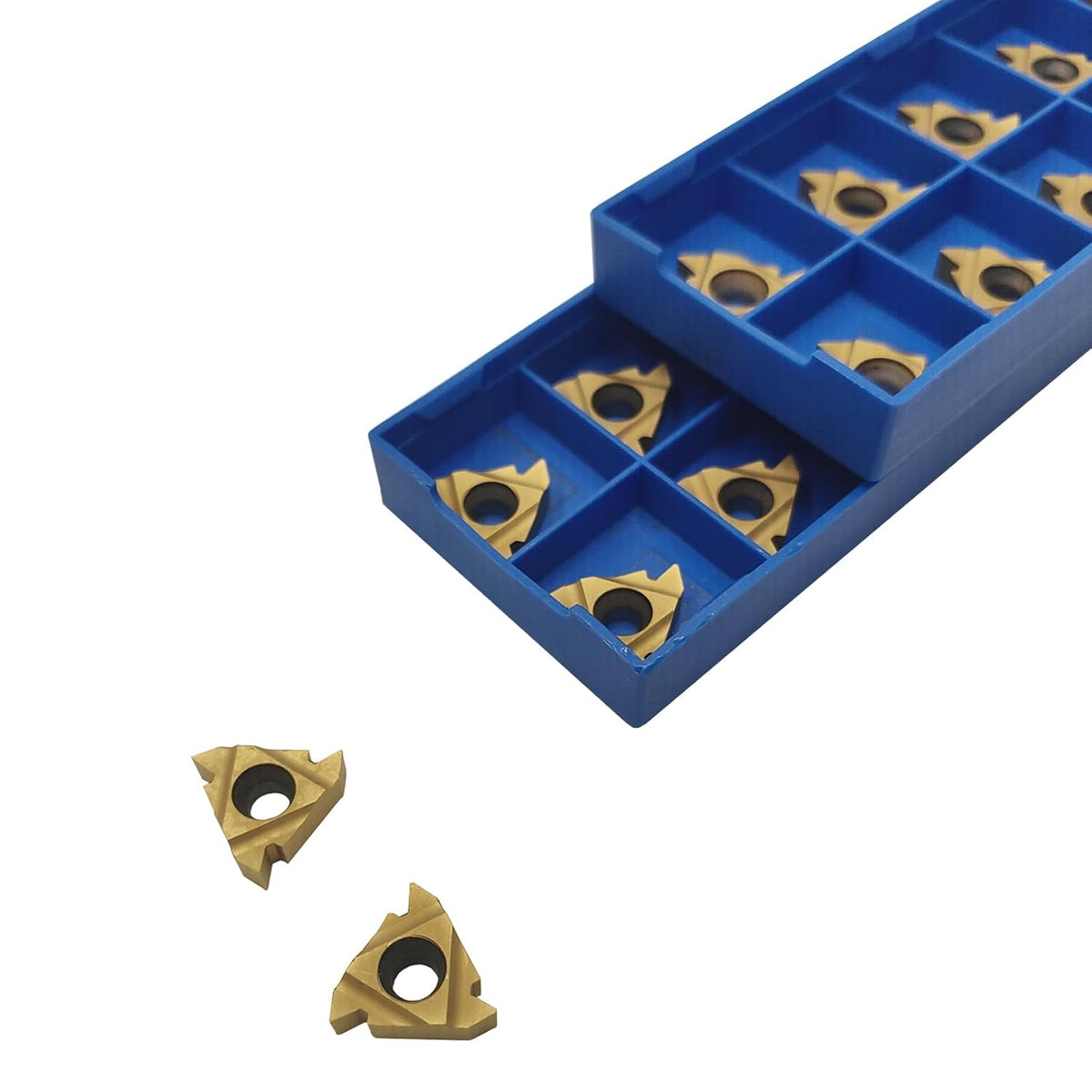 16ER AG60/16IR AG60 CNC Lathe Indexable Threading Carbide Cutting Insert，Internal External Threading Inserts for Netal Lathe Tools (20pcs 16IR AG60)