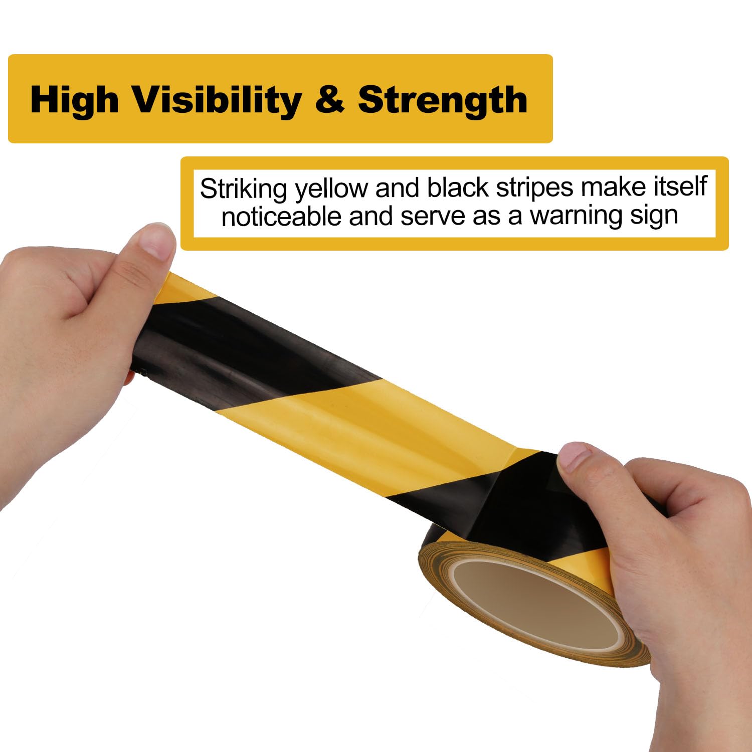 Hazard Warning Safety Stripe Tape Caution Tape Roll Waterproof Anti Slip Non-Abrasive Self-Adhesive Floor Marking