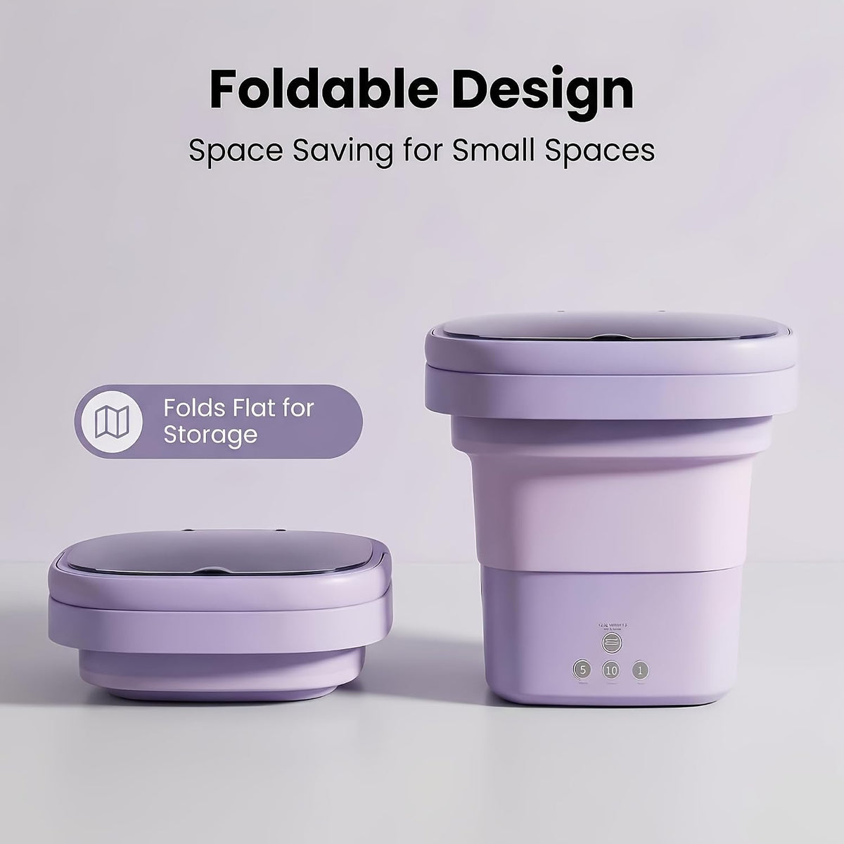 Portable Washing Machine, Mini Washer and Spin-Dryer With Folding Hanger, Compact Laundry Machine of Underwear, Baby