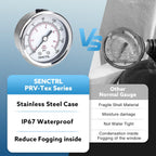 SENCTRL 0-160 Psi Pressure Gauge, 1/4" NPT Back Mount