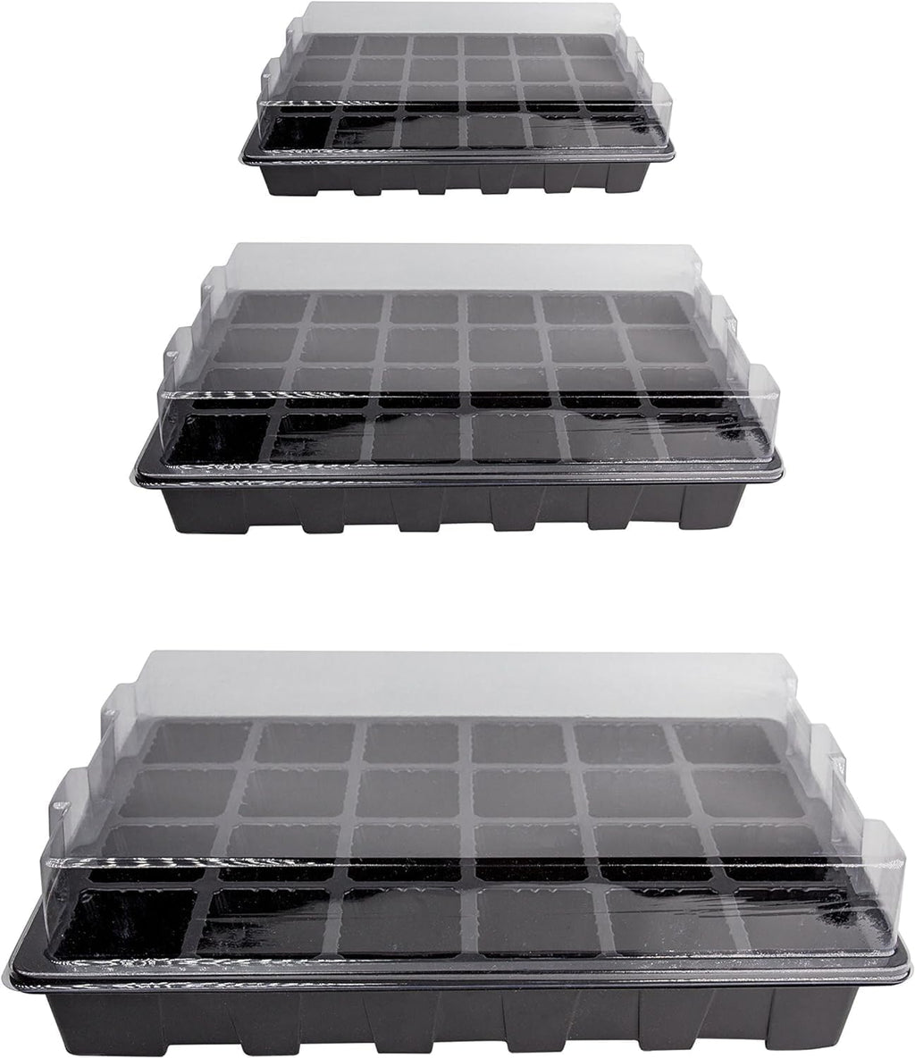 10 Pack -240 Cells -24 Grow Trays with Humidity Dome and Cell Insert - Mini Propagator for Seed Starting and Growing