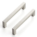 Brushed Nickel Square Cabinet Handles & Pulls 5 Inch 10 Pack