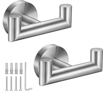 Towel Hooks for Bathrooms,Brushed Nickel Towel Hook for Kitchen Bathroom,SUS304 Stainless Steel Coat Hook,Heavy Duty