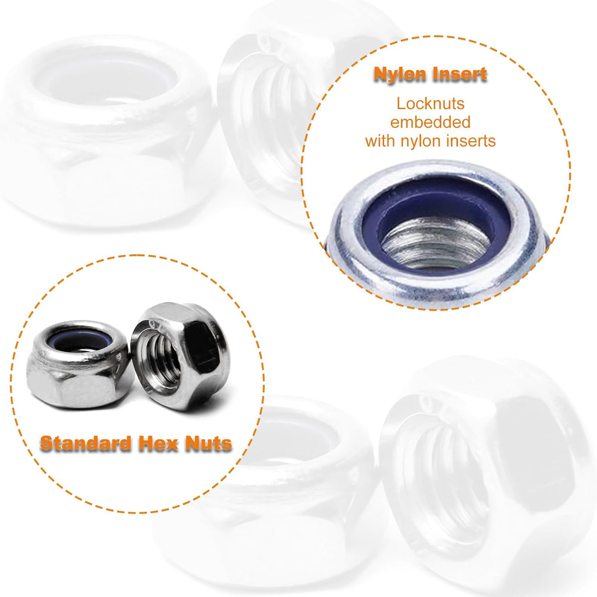 100PCS M4 Locknuts Self-Lock Nylon Insert for RC Cars 3D Printer