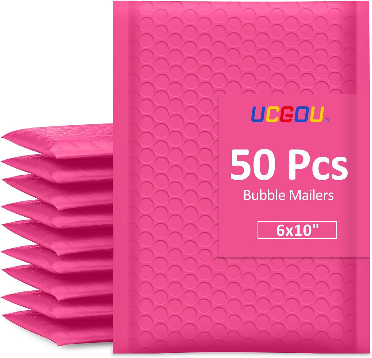 Bubble Mailers 6x10" Usable Size 6x9" Padded Mailers Hot Pink 50 Pack