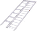 Aluminum Folding Motorcycle Ramp with Steps, 750 lb Capacity | Portable Loading Ramp and Storage Accessory for