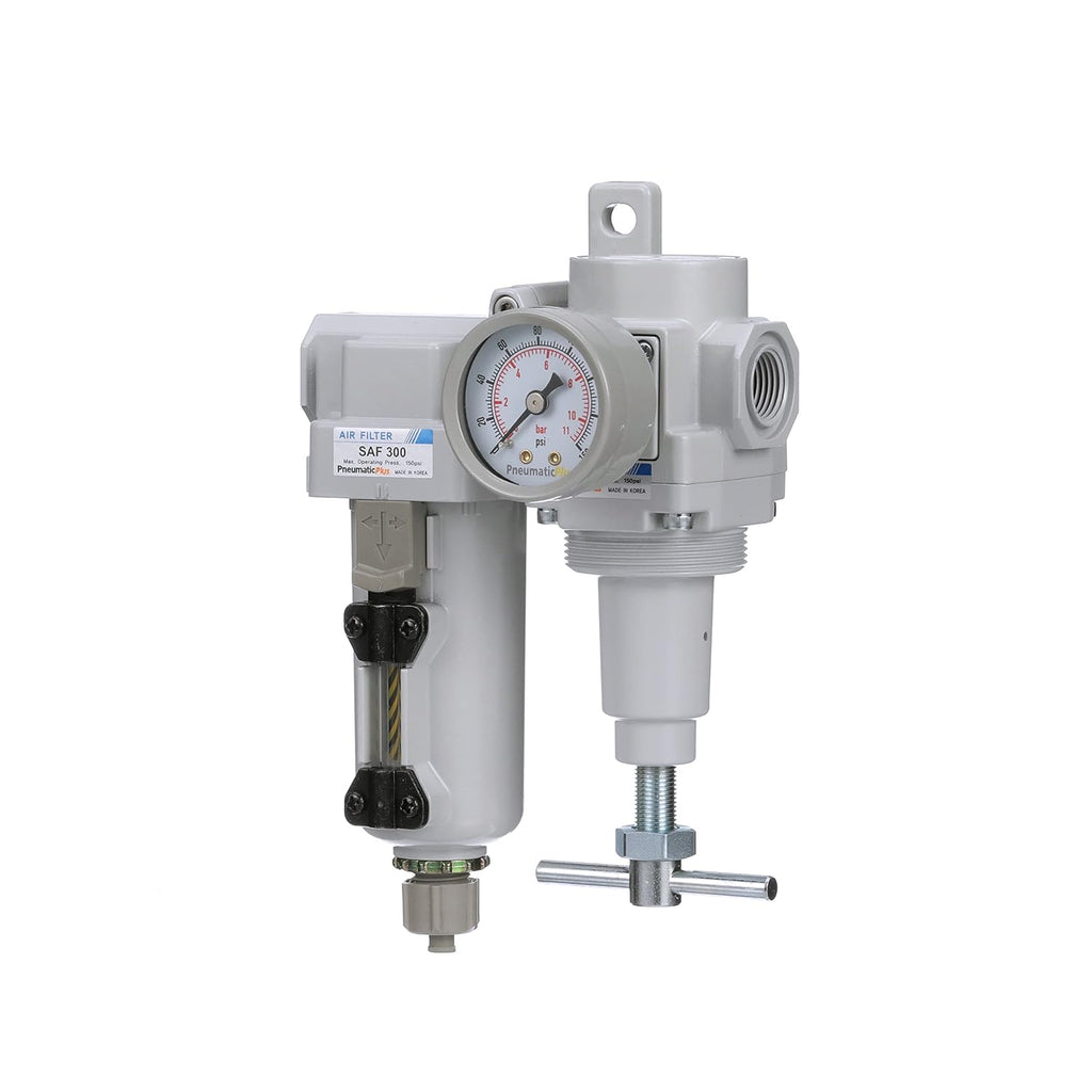 PneumaticPlus SAU320T-N03G-MEP Air Filter Regulator Combo, 3/8" NPT