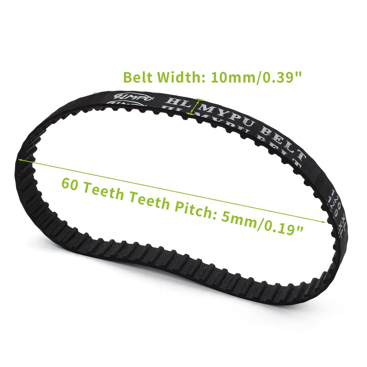 120XL Timing Belt, 2pcs, 10mm Width, Rubber Drive Belt