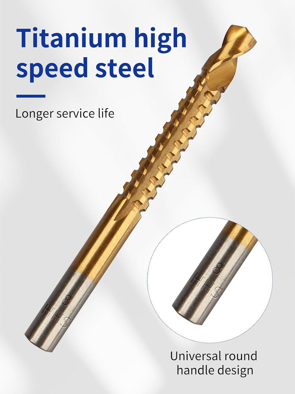 Rocaris 8 Pack 3-10mm Titanium Coated HSS Twist Drill Bits
