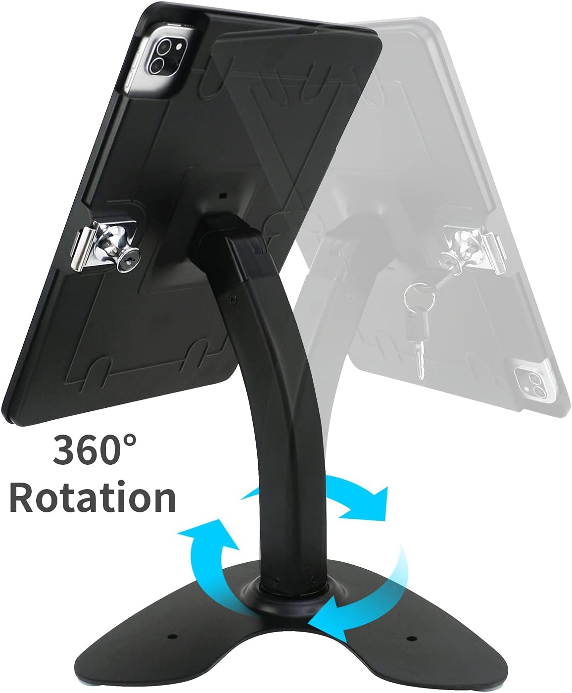 Desktop Wall Mount Anti-Theft Security Kiosk POS Stand Holder Enclosure for 2022 2021 2020 2018 iPad Pro 12.9", Flip