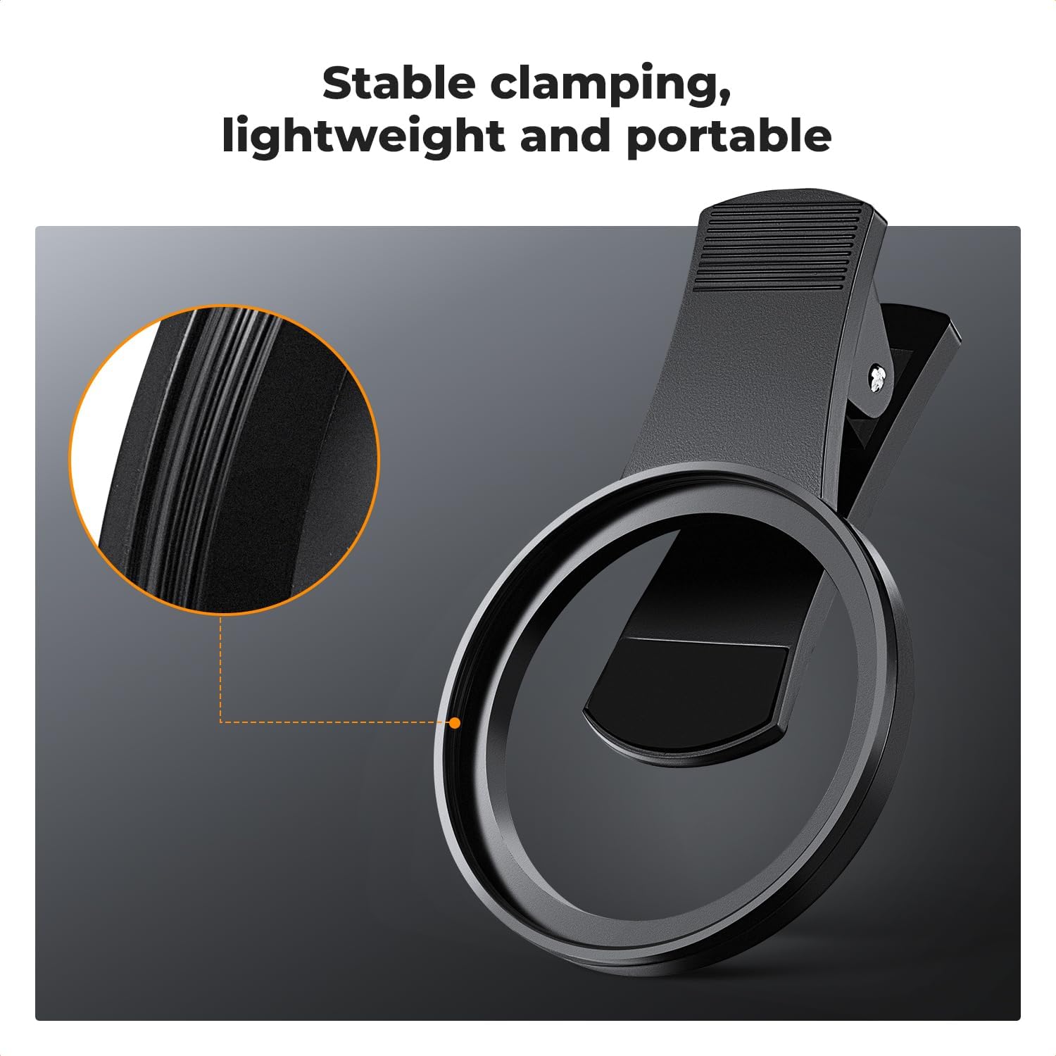 67mm Clip-on CPL Phone Camera Lens Filter Kit | Circular Polarizer Polarizing Filter Compatible with iPhone 17 16 15