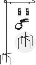 Garden Flag Stand with 5 Prong Base,Stable Design Garden Flag Holder for Outside,Waterproof Coated Yard Flags Pole