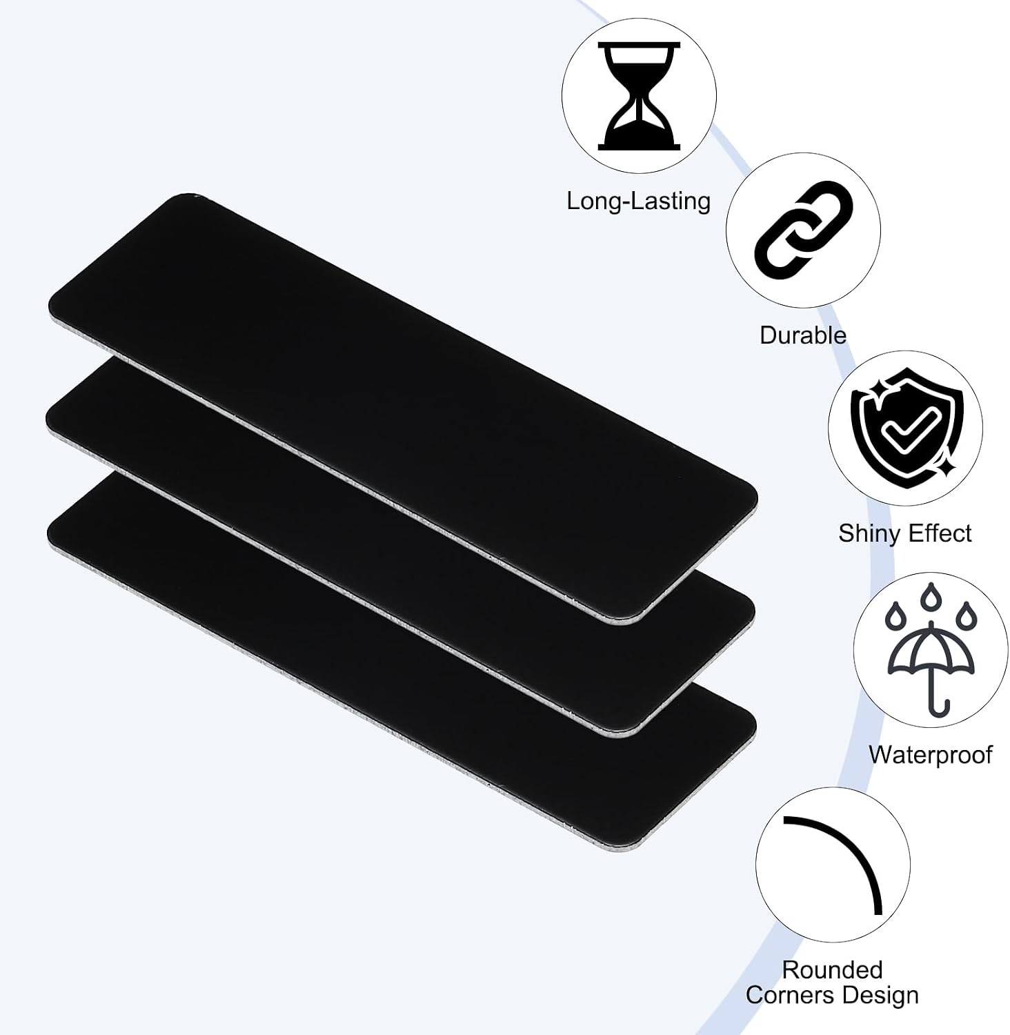 3x1 Inch Anodized Aluminum Sheet Metal, 6 Pack Laser Plates Engraving Blanks 1MM Thin for Crafting DIY House, Black