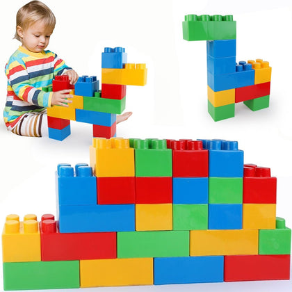24 PCS Giant Building Blocks Starter Set for Toddlers, Plastic Large Building Blocks for Kids Creative Play, Big
