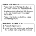 Slim Rolling Cart, Metal Frame Utility Rolling 3-Tier Narrow Storage Cart