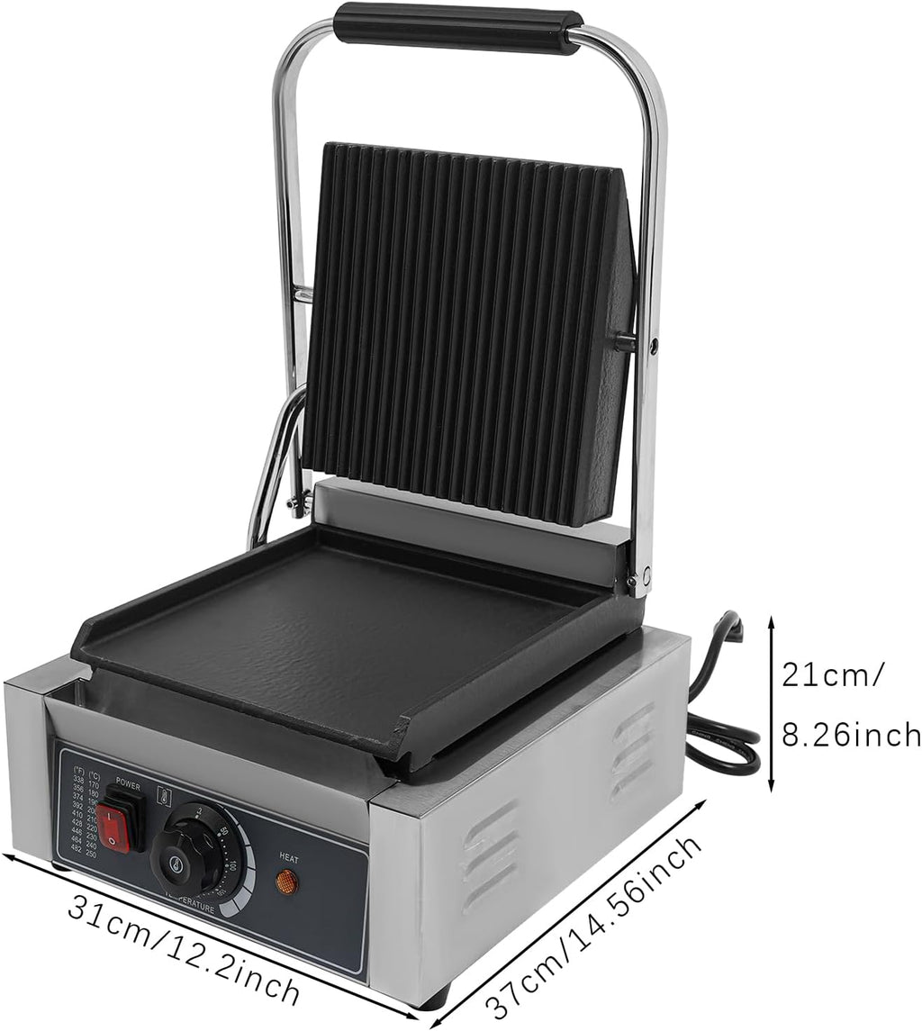 Commercial Sandwich Panini Press Grill,1800W 110V Panini Maker