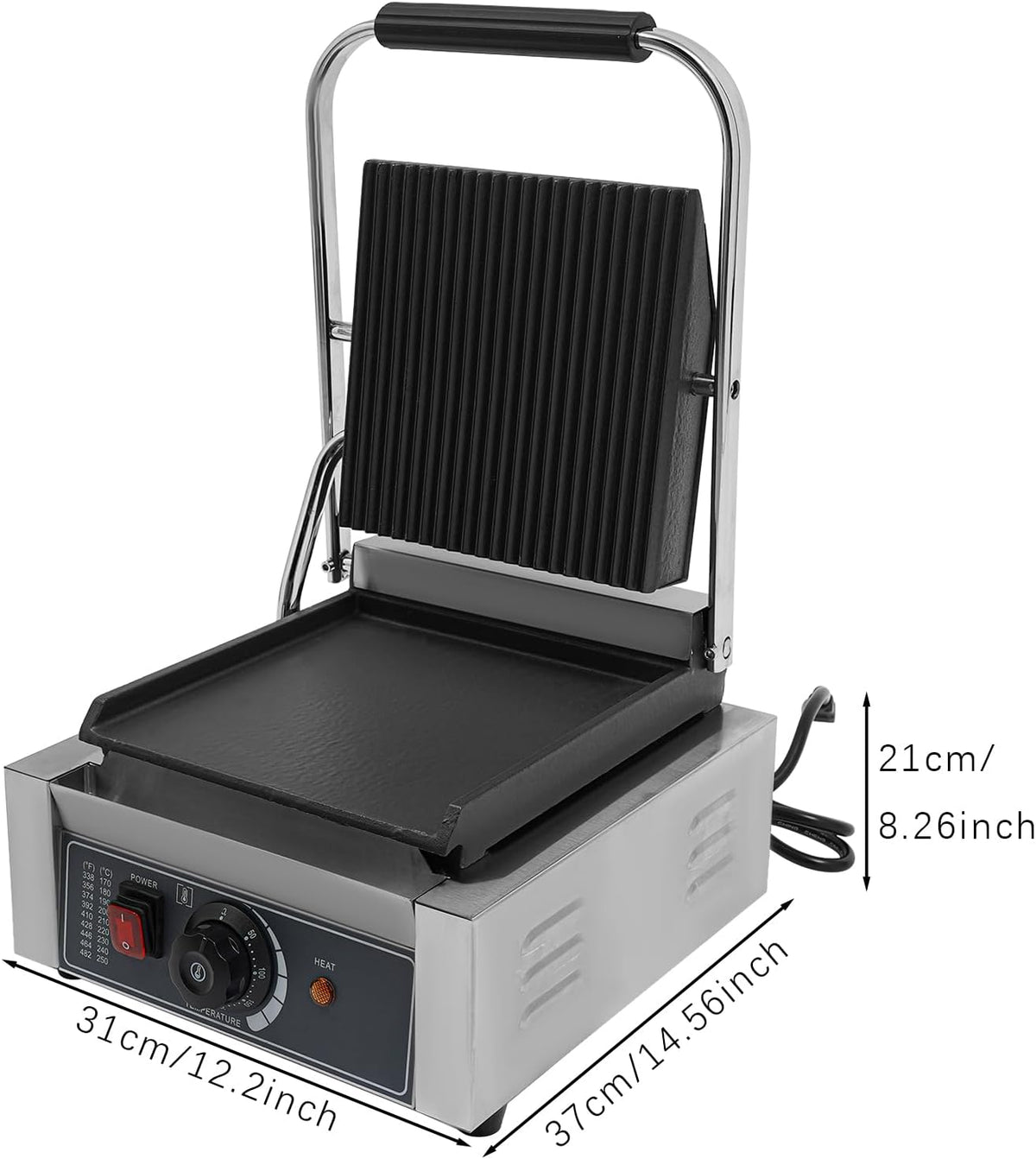 Commercial Sandwich Panini Press Grill,1800W 110V Panini Maker