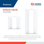 Lithonia Lighting Stack Switch 2x2 LED Troffer Light, Adj Brightness, 4-Pk