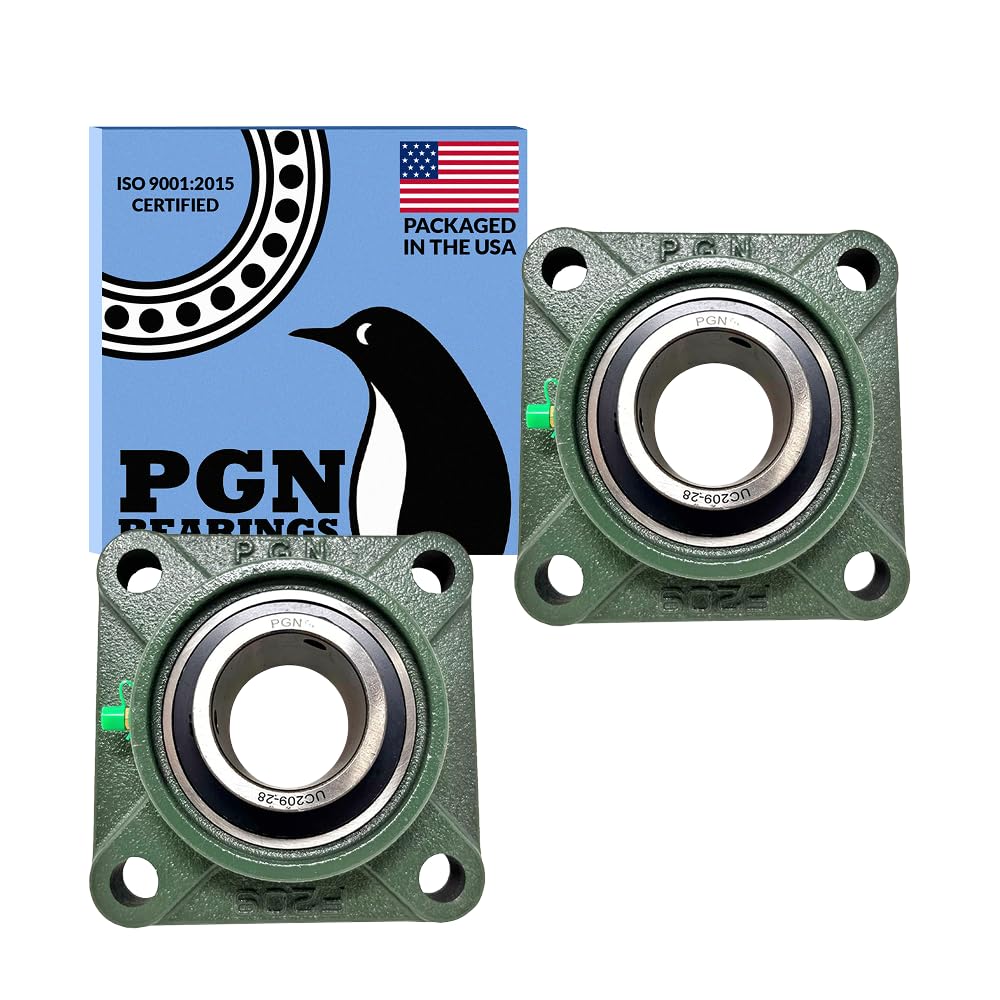 PGN UCF209-28 (2 Pack) Square Flange Bearing 1-3/4" Bore