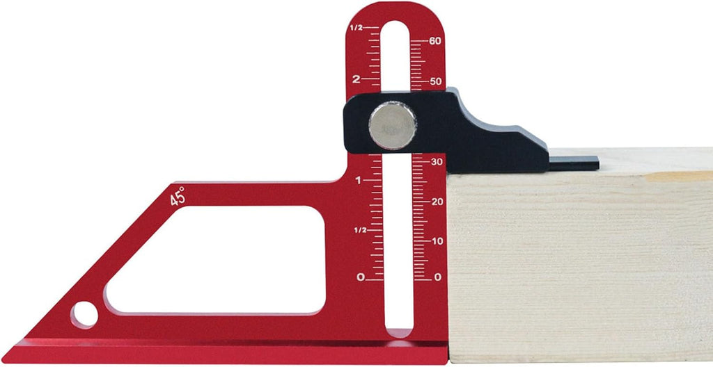 Woodworking Height Gauge, 0 to 60mm 45° Tablesaw Depth Measuring Ruler, Woodworking Setting Gauge Depth Gauge for Router Table Drill, Table Saw
