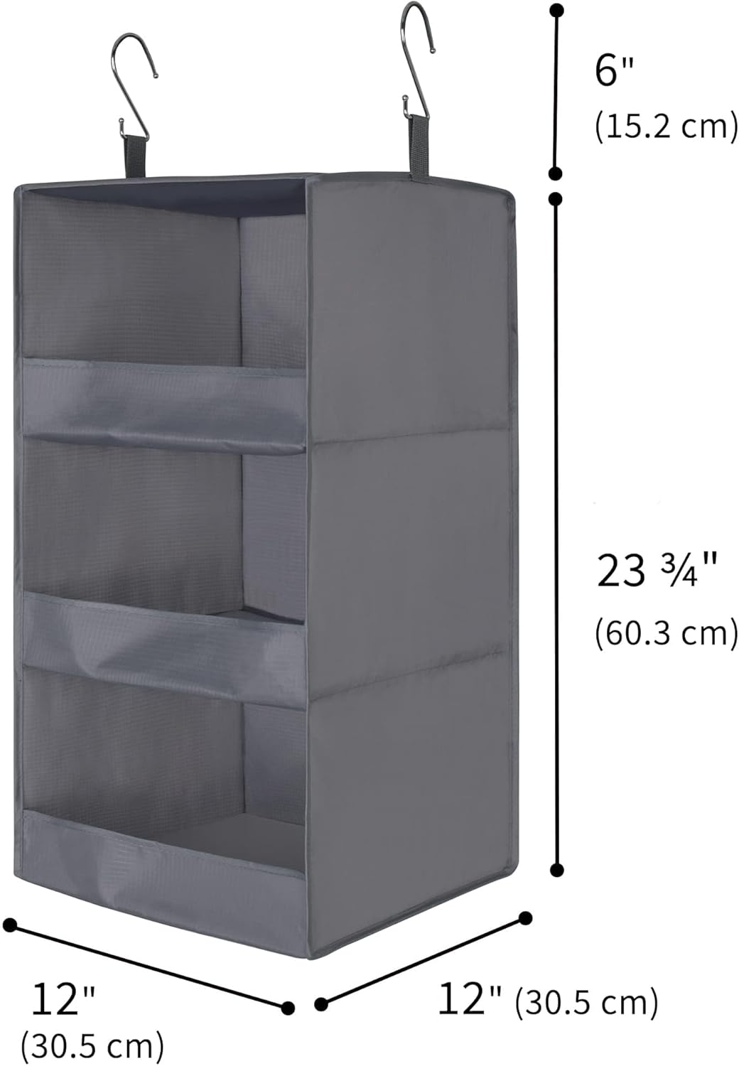 3-Shelf Hanging Closet Organizer and Storage, Collapsible Hanging Closet Shelves, Hanging Organizer for Closet & RV