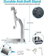 iPad Kiosk Stand, Anti-Theft Tablet POS Holder Desk Mount with Security Lock & Key, Heavy Duty Base & 360° Rotation