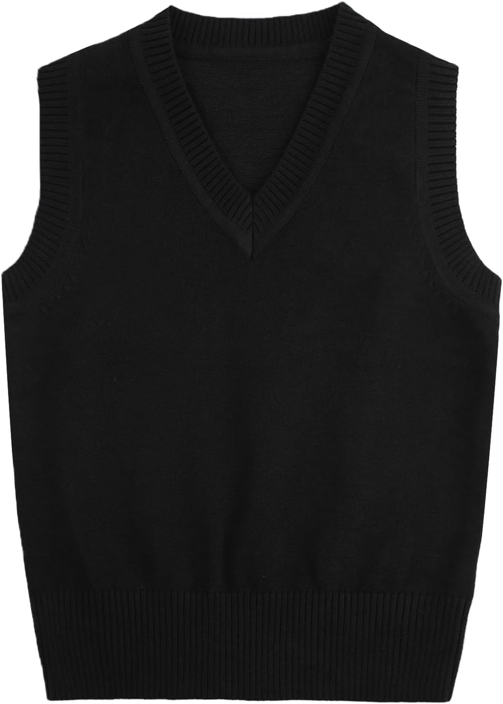 Girls & Boys Uniform Cotton V-Neck Sweater Vest, Knit Sweater Cardigan with Button