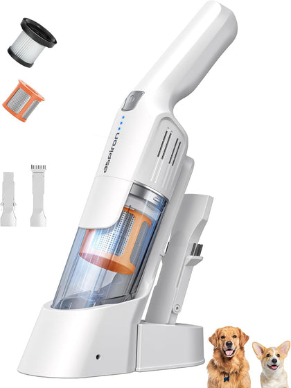 Cordless Handheld Vacuum, 24KPA Powerful Car Vacuum, 2-Speed, 2 Charging Methods, Wireless Charger, Ergonomic Handle