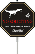 No Soliciting Yard Sign for House with 28" Aluminum Alloy Stake -10" x 10" - "Do Not Ring Bell or Knock" Warning Sign