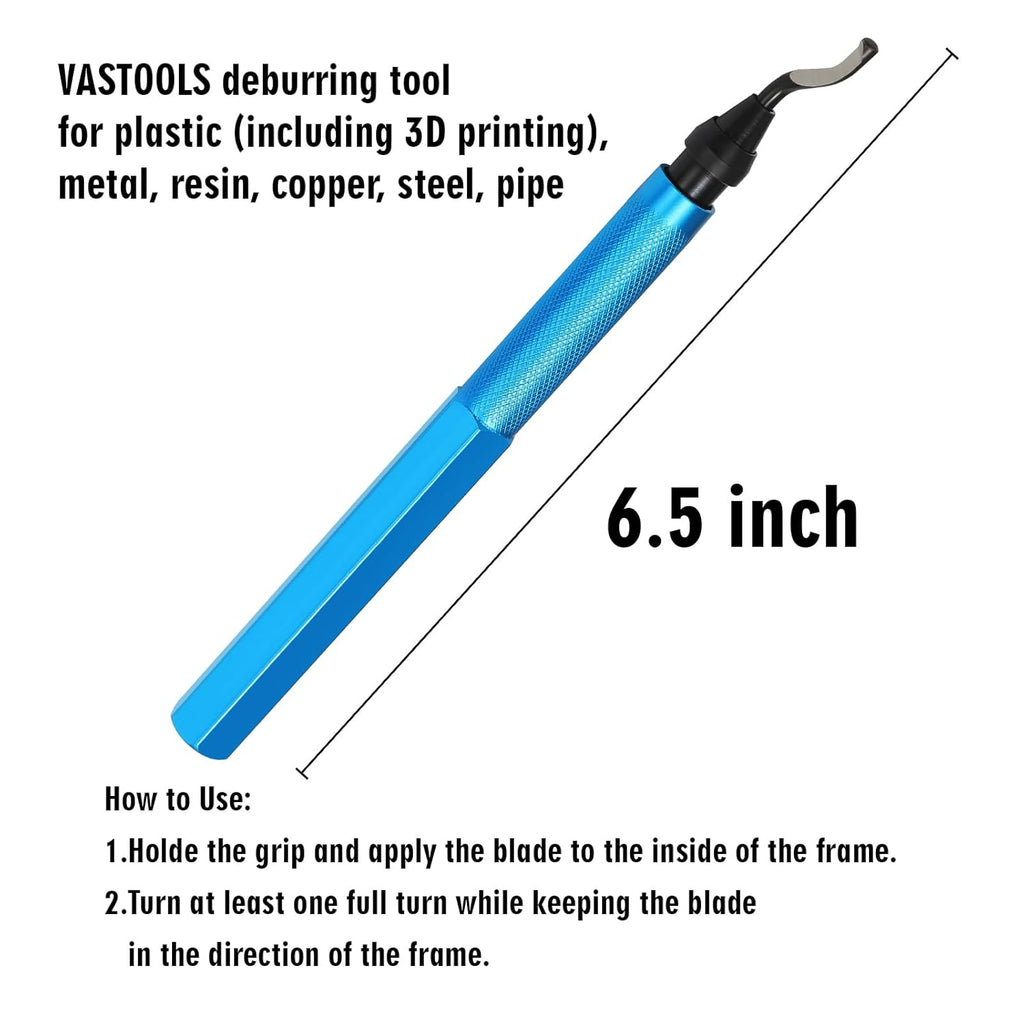Deburring Tools,7pc,High Grade Swivel Blades,Metal Handle Deburr Tool for Metal, Resin, PVC Pipes, Copper, Plastic