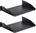 RackPath 2U Cantilever Universal Rack Shelf - 14in Deep – Rackmount Shelf for 19’’ AV/Network Equipment Racks – 55lbs Capacity - 2 Pack