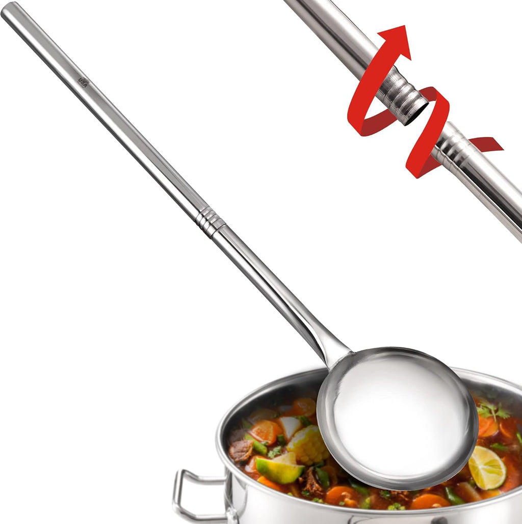ARC 36 Inch Stainless Steel Mixing ladle with Threads Removable Handle