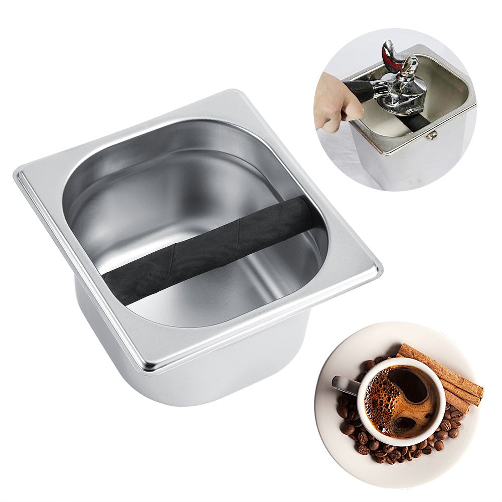 Professional Espresso Knock Box, Stainless Steel Coffee Grind Knock Box Container for Coffee Maker Machine