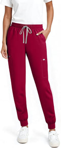 Women's Jogger Scrub Pants – 7 Pockets, Mid-Rise, Soft Stretch