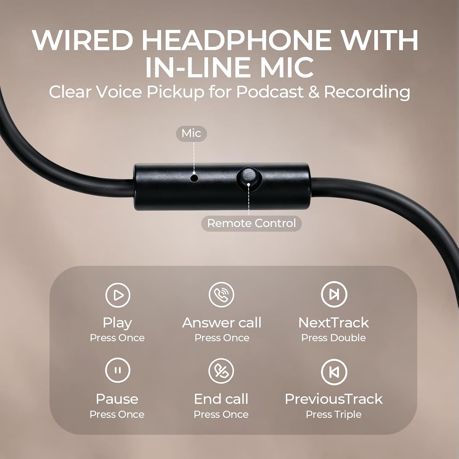 HD01 Studio Headphones Wired, Hi-Res Over Ear Headphones with 1/4 inch to 3.5mm Adapter, Lightweight Closed Back