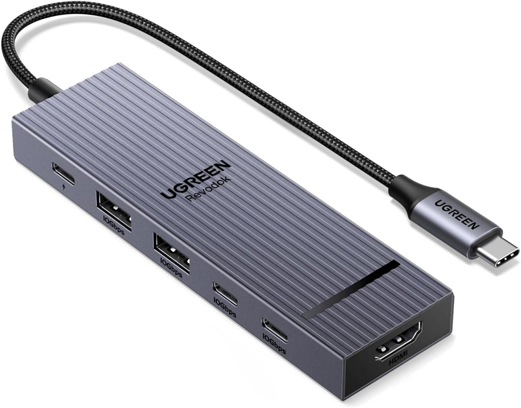 Revodok Pro USB-C Hub 6 in 1 10Gbps 4K 60Hz HDMI | 100W PD charging, compatible with MacBook Neo/Pro/Air, iPad Pro