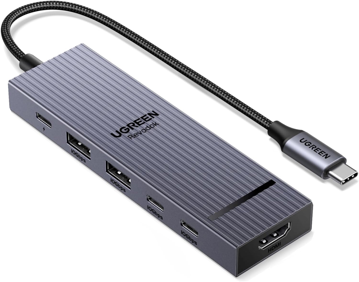 Revodok Pro USB-C Hub 6 in 1 10Gbps 4K 60Hz HDMI | 100W PD charging, compatible with MacBook Neo/Pro/Air, iPad Pro