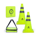 18 Inch 2 Pack Collapsible Traffic Safety Cones with Bag, Green