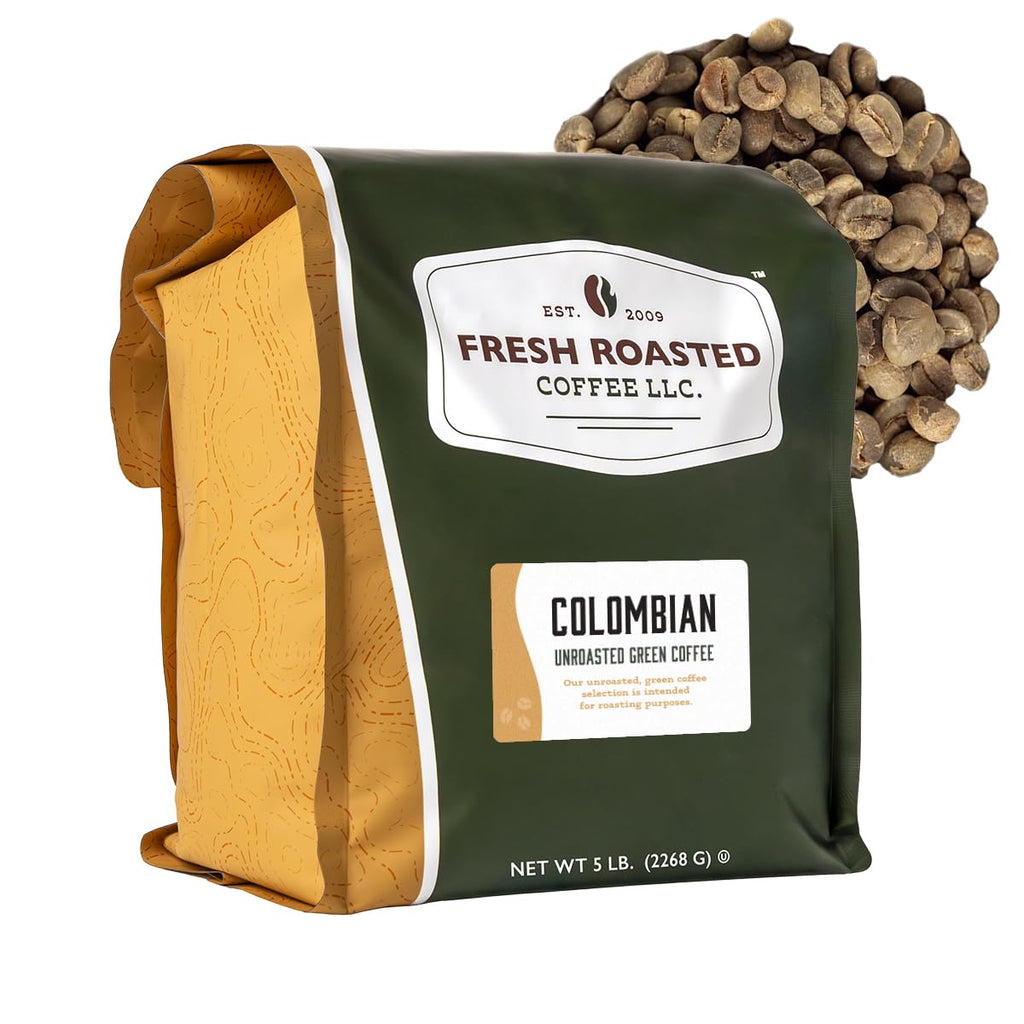 100% Colombian Unroasted Green Coffee Beans for Home Roasting, Kosher, 5 lb (80 oz)