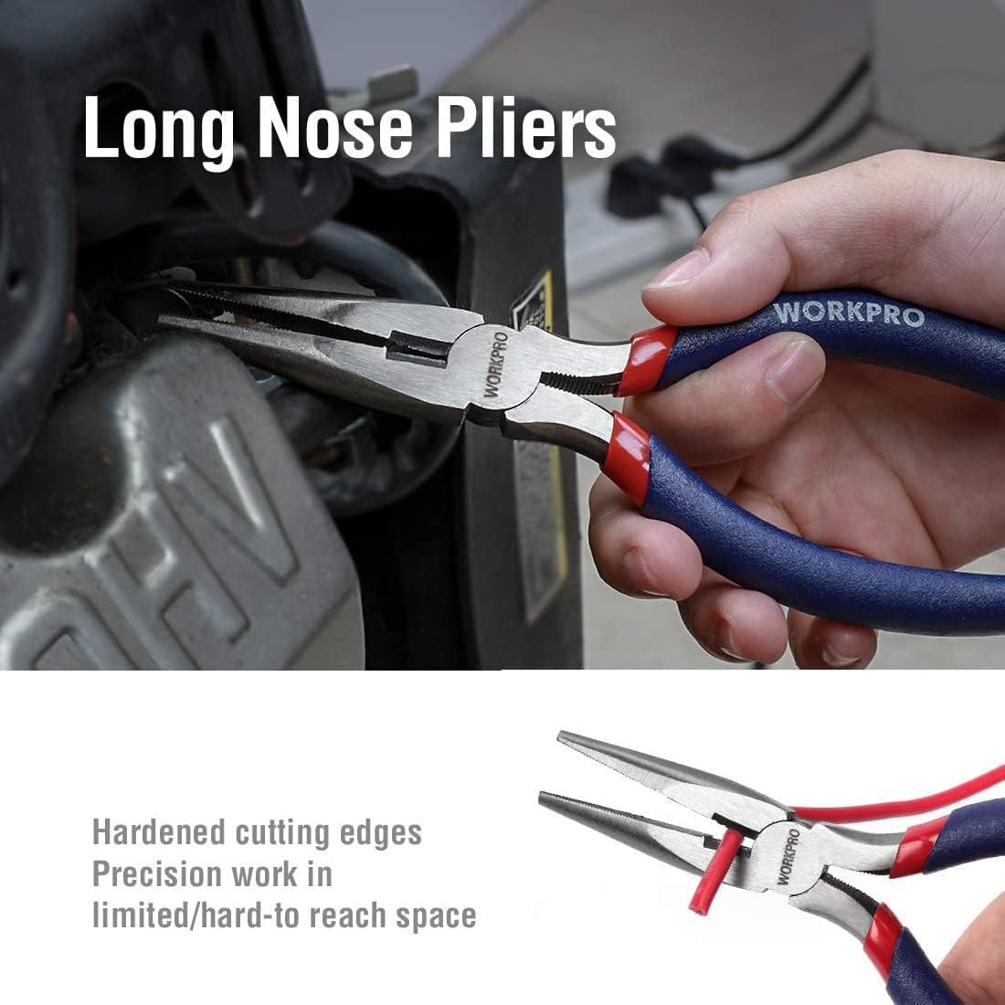 Large Pliers & Wrench Set 6-Piece (10" Water Pump, 10" Slip Joint, 8" Long Nose, 8" Linesman, 6" Diagonal, 8"