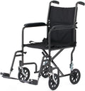 Black Hammertone Transport Chair, 19inch Seat, 300lbs Weight Capacity, Lightweight